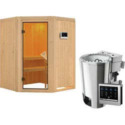 Karibu Sauna Nanja-3,6kW230VBioofen-Steuerg.-Ohne Dachkranz