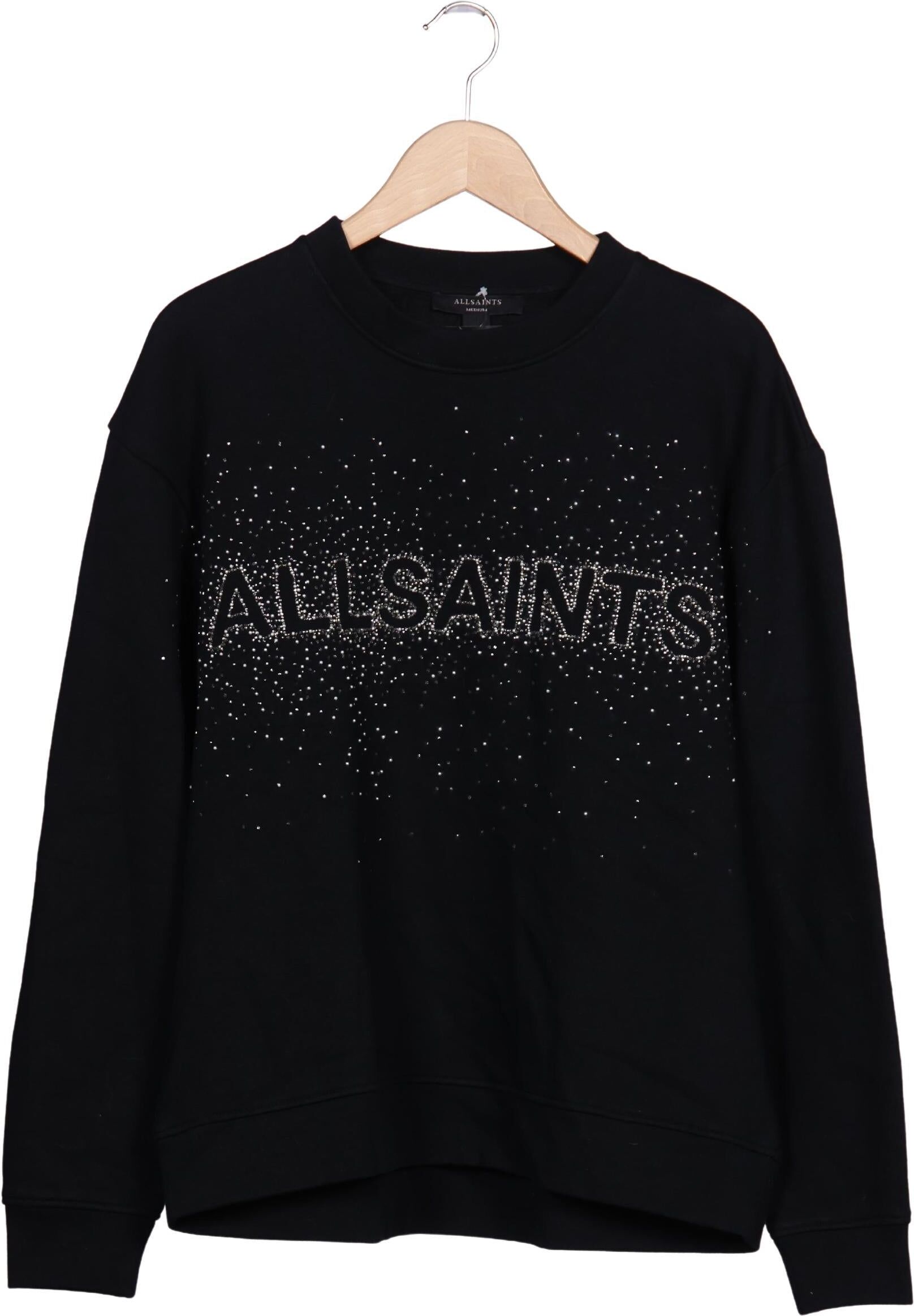 All Saints Damen Sweater, Schwarz, Gr. M, Elasthan / Baumwolle / Synthetik - Second Hand
