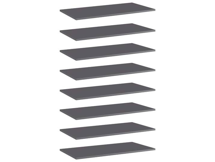 vidaXL Bücherregal-Bretter 8 Stk. Hochglanz-Grau 80x40x1,5 cm