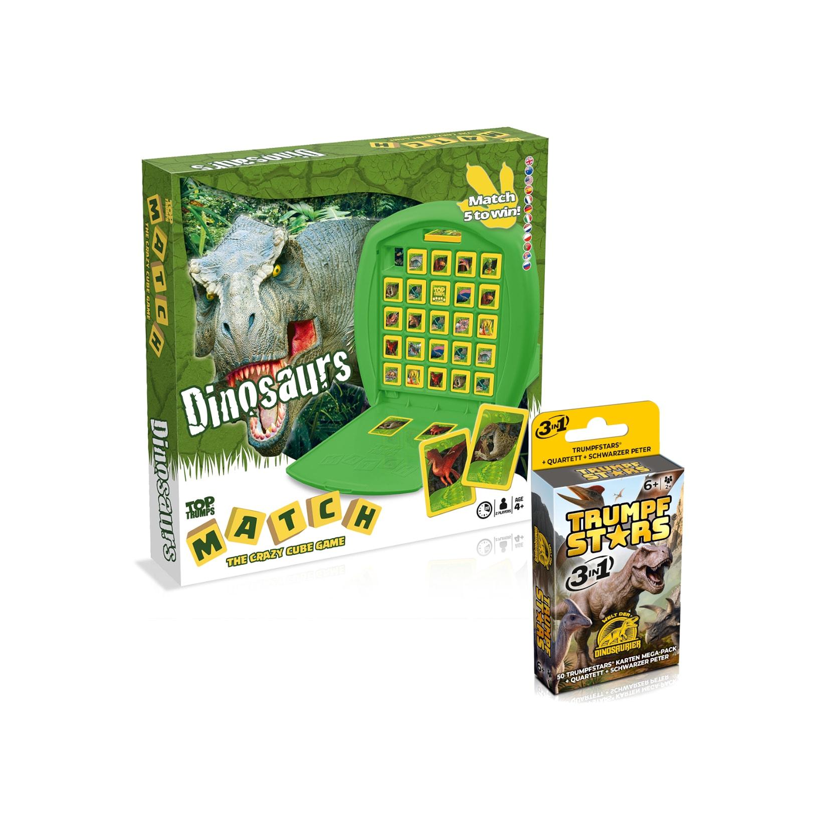 Dinosaurier Spiele 2er Set - Match + Trumpfstars