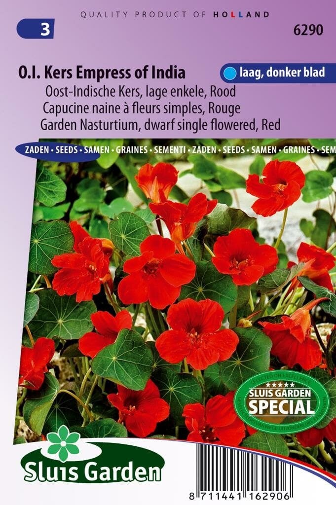 Sluis Garden Tropaeolum zaden Empress of India Oost-Indische kers