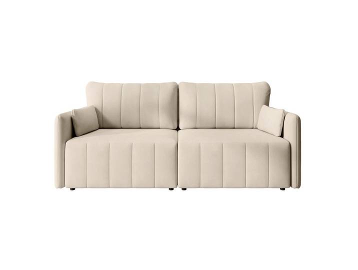 SCHLAFSOFA Pierra Cremeweiß hydrophober Samt