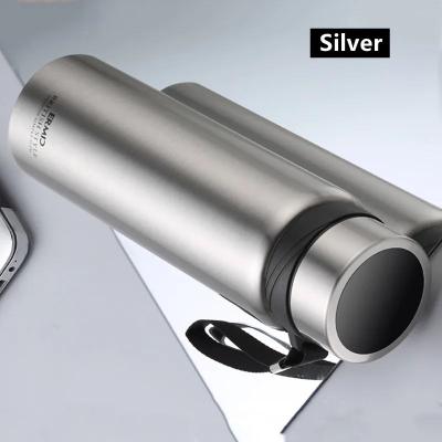 Inspire Select Double Wall 304 Stainless Steel Vacuum Flask With Filter Large Capacity Leakproof Sport Thermos silver 33.8 Fl Oz