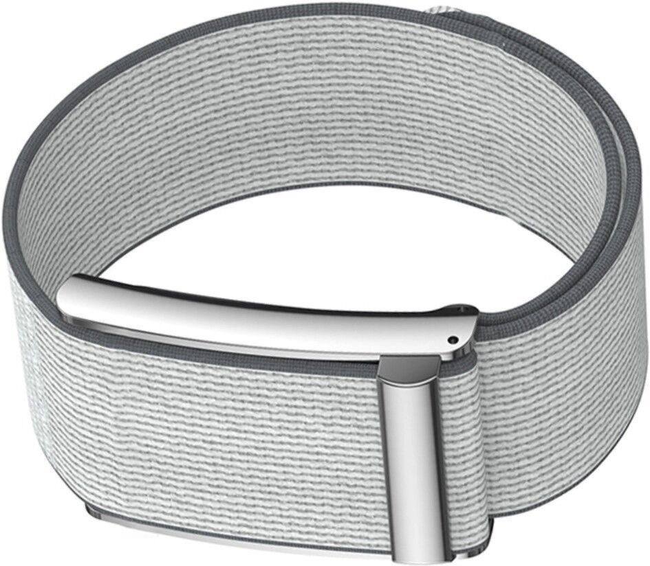 INF Elastisches Nylon-Armband kompatibel mit Whoop und Whoop 5 – Schnellverschluss Klett, Metallgehäuse-Adapter, Geteiltes Grau