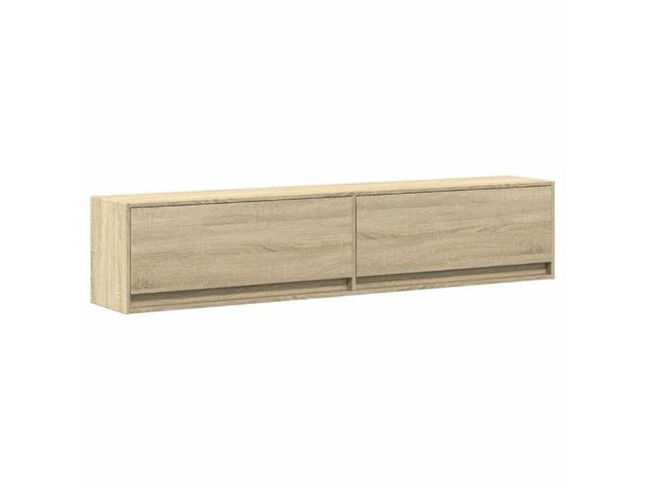 Pratique Meuble TV mural - chêne sonoma 180x31x38 cm - Éclairage LED RVB - Armoire TV - Capacité 80 kg 3189050