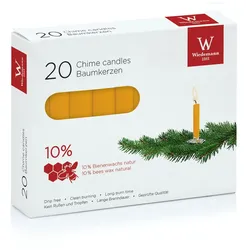 Wiedemann 112005.002 Christbaumkerze - natur 10% Bienenwachs, 20 Stück