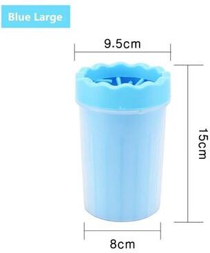 Uplift Essentials Pet Paw Cleaning Cup With Soft Silicone Brush blue L