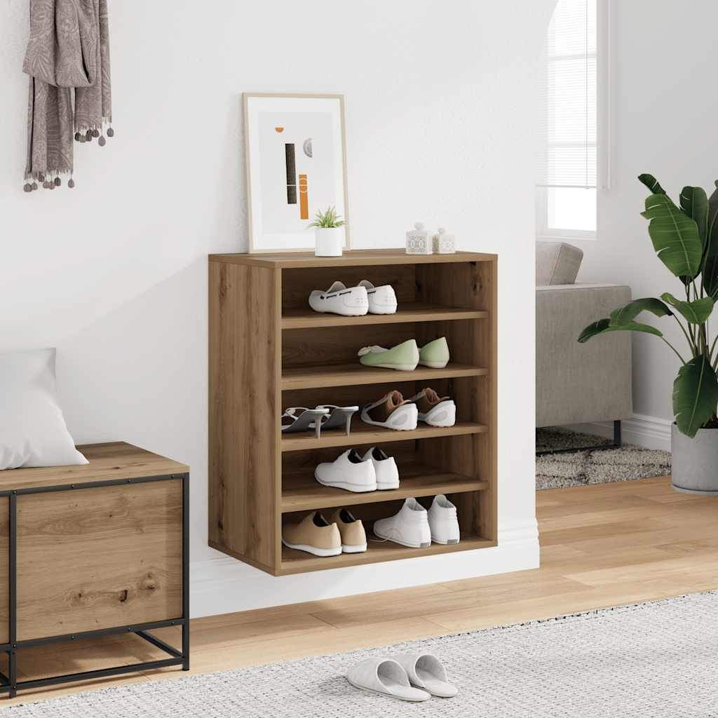 vidaXL Armoire à chaussures chêne artisanal bois d'ingénierie
