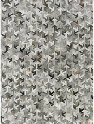 Exquisite Rugs Natural Hide hand-tufted Leather Hide Gray Area Rug - 8' x 10'