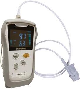 Concord Health Supply Concord Portable Handheld Pulse Oximeter Monitor with Loud Audible Alarms and Large Color Display