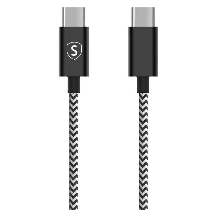 SIGN Skin USB-C to USB-C cable 2.1A, 0.25m - Black/White (0.25 m) (SNCAB-UU025M)