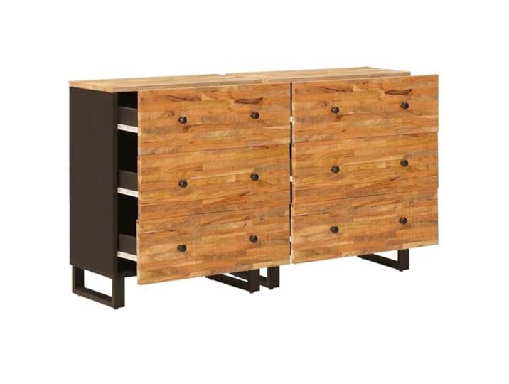 YUTAASU Sideboard 2er Set Braun 60 x 33 x 75 cm Massivholz Mango