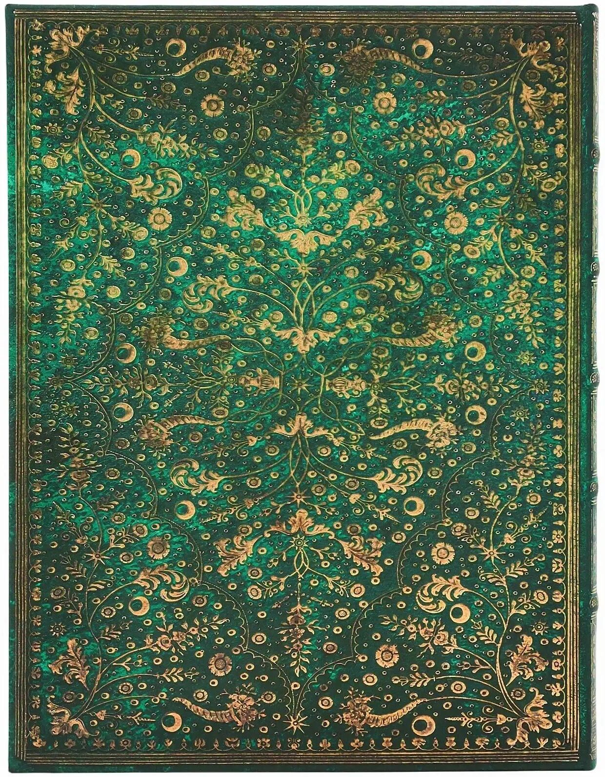 Notizheft "Paperblanks Notizbuch Smaragdblume 17.5 x 23 cm, Liniert, Smaragdgrün", grün (smaragdgrün), Notizbücher, Notizheft smaragdgrün Einheitsgröße
