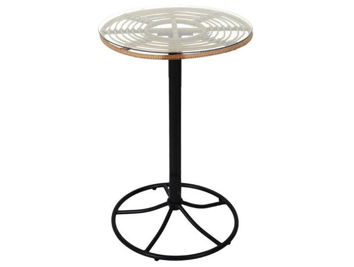 JAKARTA - Table Mange-Debout Noire avec Plateau en Verre