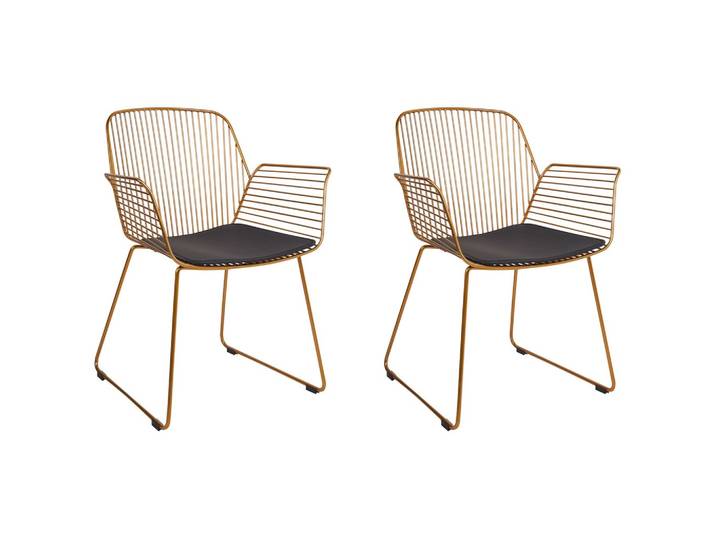 STUHL 2er-Set Metall Gold Appleton
