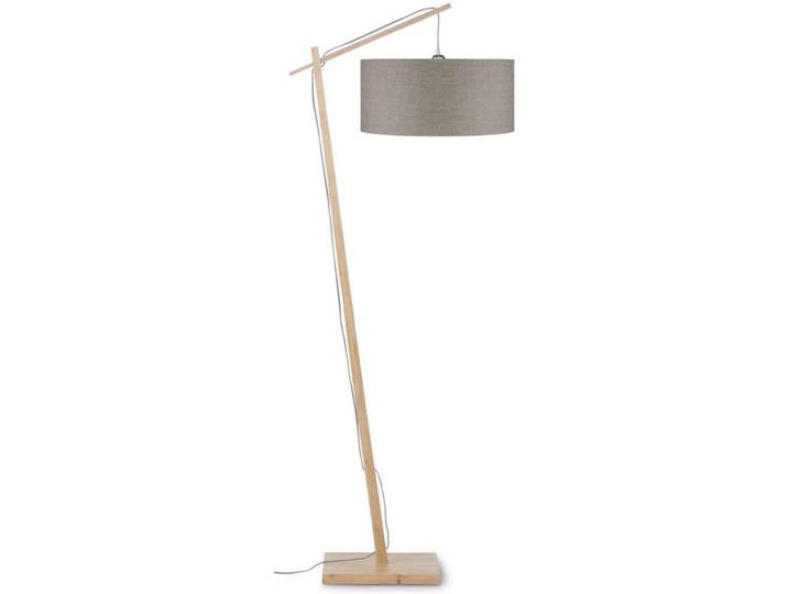 Stehlampe Andes Hellbraun/ Naturfarben mit Fußschalter