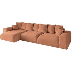 ECKSOFA Ottomane links ESKAR-L22 364x176x72 Koralle Velours