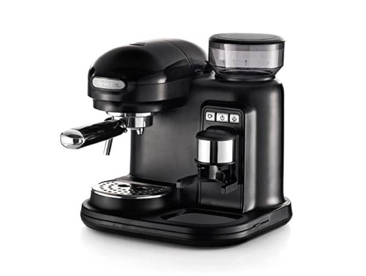 Ariete\, Moderna 1318 Machine à Café Espresso avec Moulin\, Appareil Maxi Cappuccino\, Arrêt Automatique\, Moulin d'une capacité de 250 g\, Noir