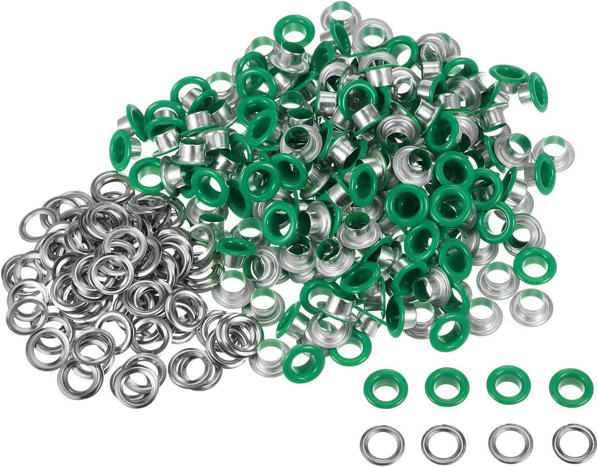 Groene metalen oogjes met 6mm binnendiameter voor het repareren van kleding