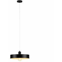 Relaxdays Flache Hängelampe aus Metall 32 cm Weiß,Schwarz