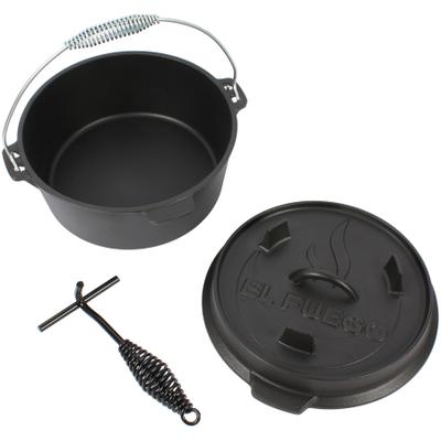 Kasserolle EL FUEGO "El Fuego Dutch Oven", schwarz, B:35,2cm H:16cm L:33,1cm, Töpfe, Kasserolle, aus Gusseisen, mit spezieller Oberflächenveredelung, 5,6 l