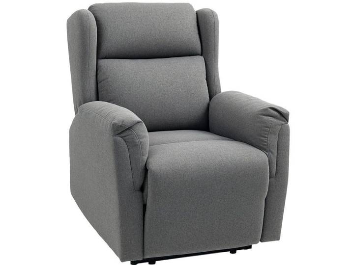 WOVREO Fauteuil relax inclinable manuel 1 place 160° tissu gris foncé avec repose-pieds