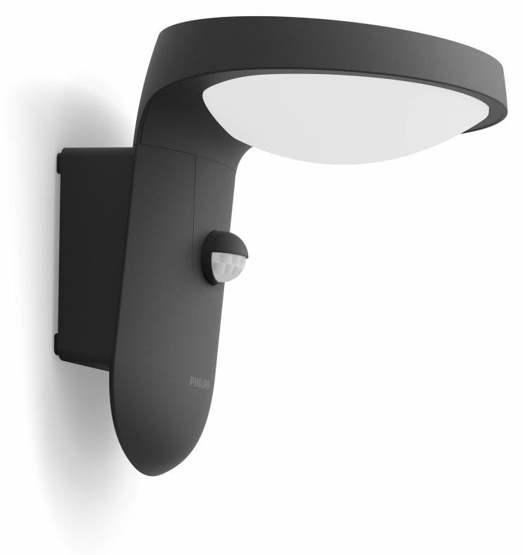 Philips Tyla Solar Wandlamp met Bewegingssensor en Warmwit LED-licht - Zwart/Grijs