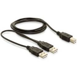 Delock USB-Kabel USB 2.0 USB-B Stecker, USB-A Stecker 1.00 m Schwarz 82394