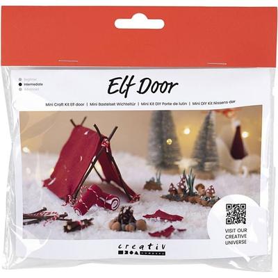 Creativ Company DIY Sets Miniaturen Mini Kreativ Set Wichteltür, Campen gehen, Kreativ Box