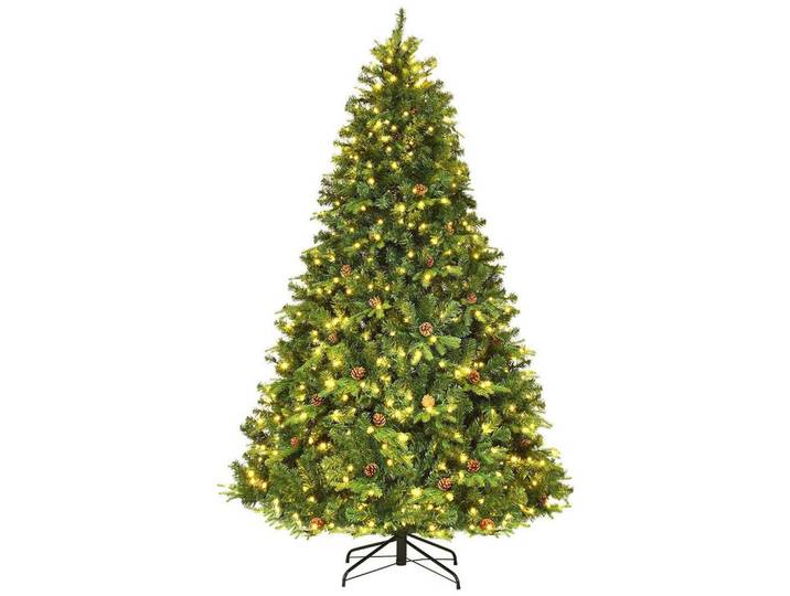 Costway Weihnachtsbaum Grün, Kunststoff, 225 cm, Dekoration, Weihnachtsdekoration, Christbäume & Zubehör