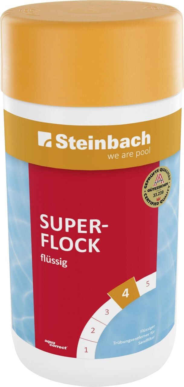 Steinbach Poolpflege Superflock flüssig 1 L, Flockungsmittel