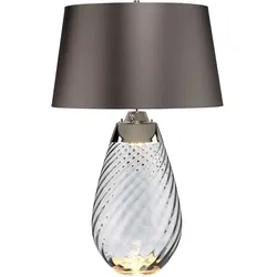 Elstead Lighting Lena Tischleuchte Rauchgrau Dual-Lit mit schiefergrauem Schirm