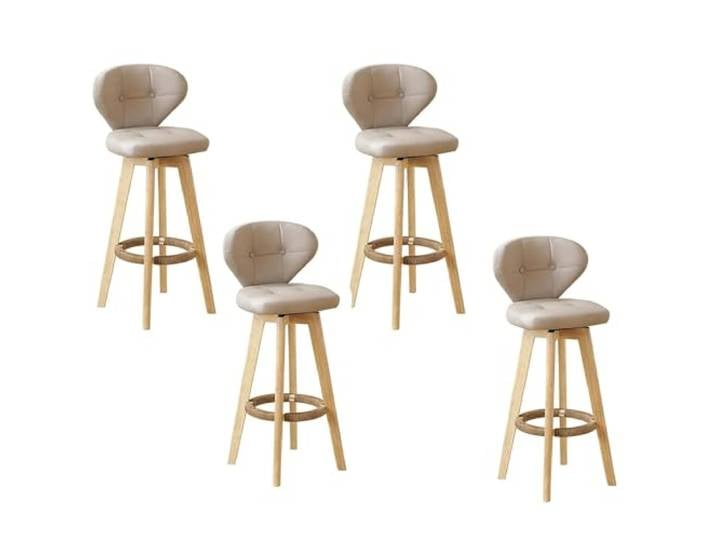 RCGNR 360° Drehbare FrüHstüCks-Barhocker, Drehbar, Barhocker KüChe, Barhocker 4er Set Mit Lehne, Hochhocker FüR Bar KüChe Restaurant I1