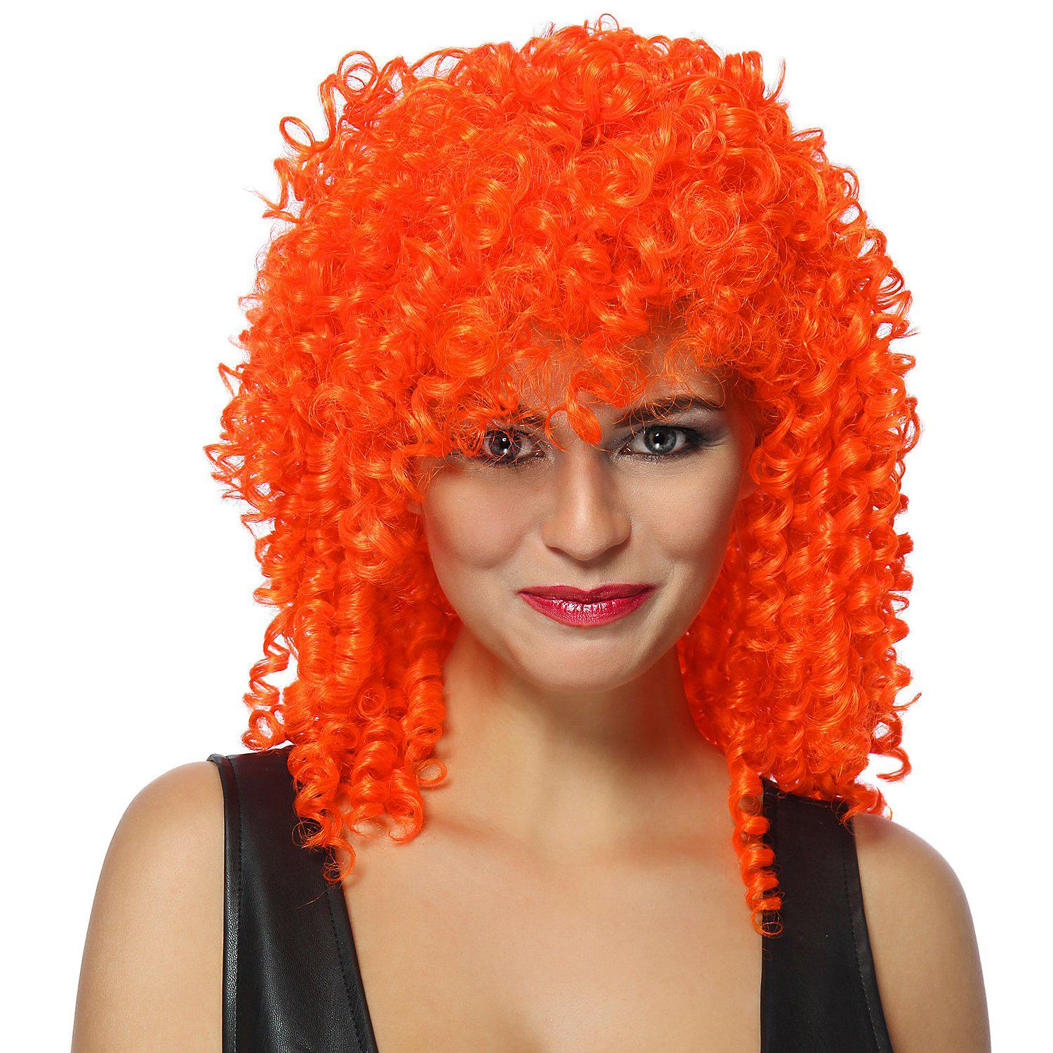 Lockenperücke "Curly", neonorange