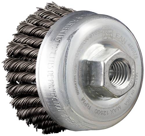 PFERD TOOLS POS Topfbürste 2-reihig gezopft TBG HD Ø 65mm M14 Stahl-Draht-Ø 0,50mm Winkelschleifer POS TBG 65/M14 ST 0,50 2RH HD