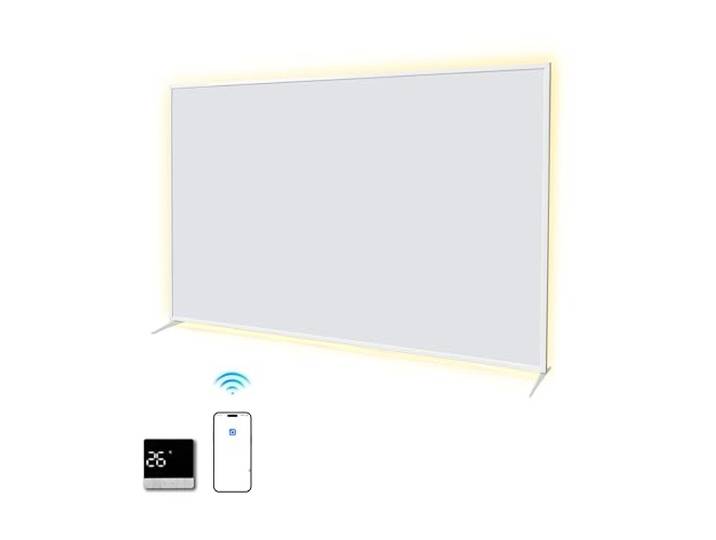 SHX Premium Infrarot Heizung mit WIFI 1200W, 15-22 qm, Decken- oder Wandmontage, Standgerät, dimmbare Ambiente Beleuchtung, Fernbedienung, Fenstererkennung, LED Display, Carbon Crystal PET Oberfläche