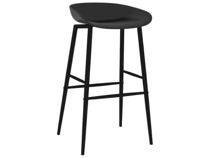 HKLGBVCR Barstühle, 4 Stück, Schwarz, PP und Metall, für Theken Ergonomischer Sitz, niedrige Rückenlehne, Füße aus pulverbeschichtetem Metall, Tragkraft 110 kg, einfache Montage