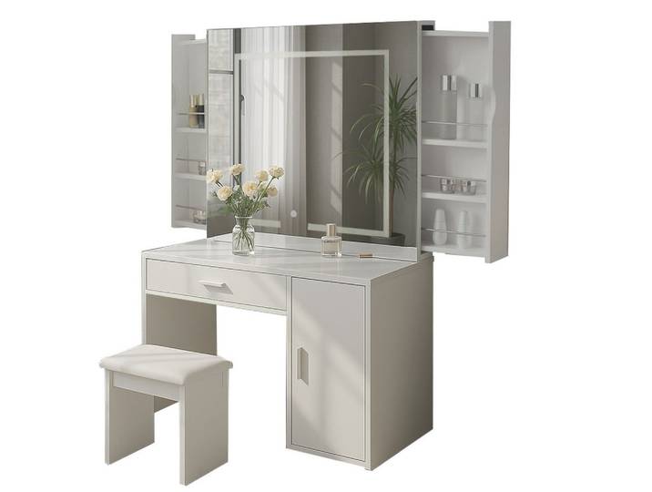 Aileenstore Schminktisch SLIDE, inkl. dimmbare LED´s, Türen und Schubkästen