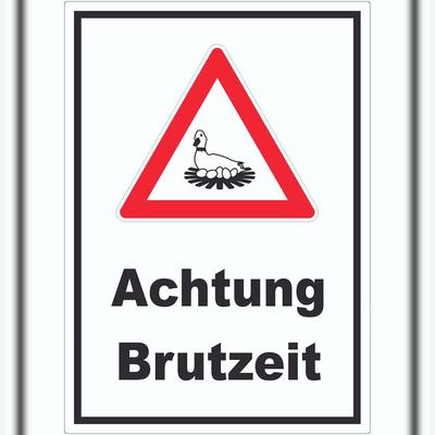 HB-Druck Achtung Brutzeit Aufkleber A5 (148x210mm)