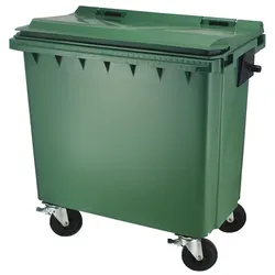 Müllcontainer ESE grün 770 L mobiler Müllcontainer mit geringer Tiefe