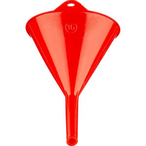 Hünersdorff Trichter 950701, rot, Ø 16,4 cm, aus Kunststoff, mit Aufhängeöse