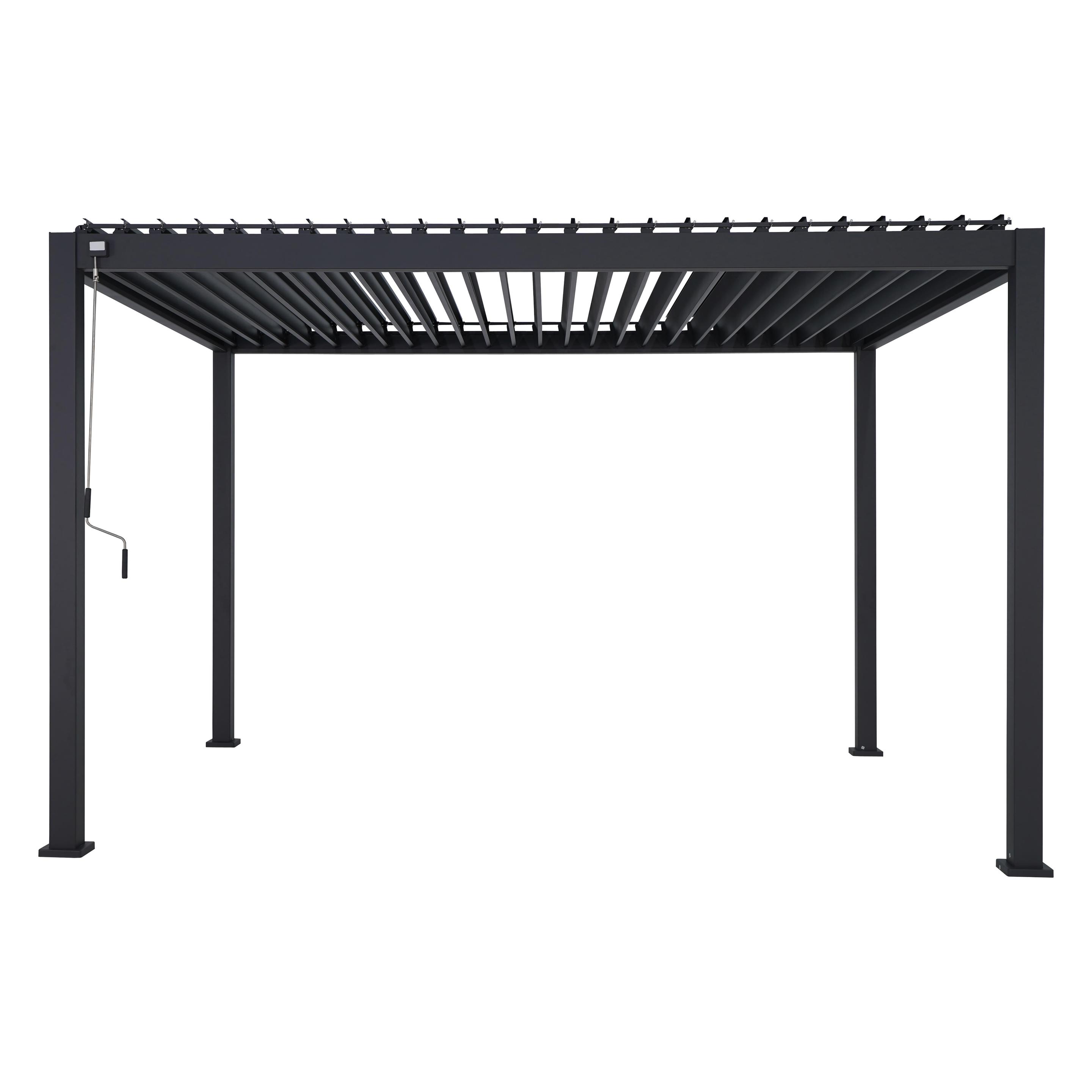 Leco Lamellenpergola DELUXE 3x4m anthrazit (400 cm, 300 cm) (4714321114)