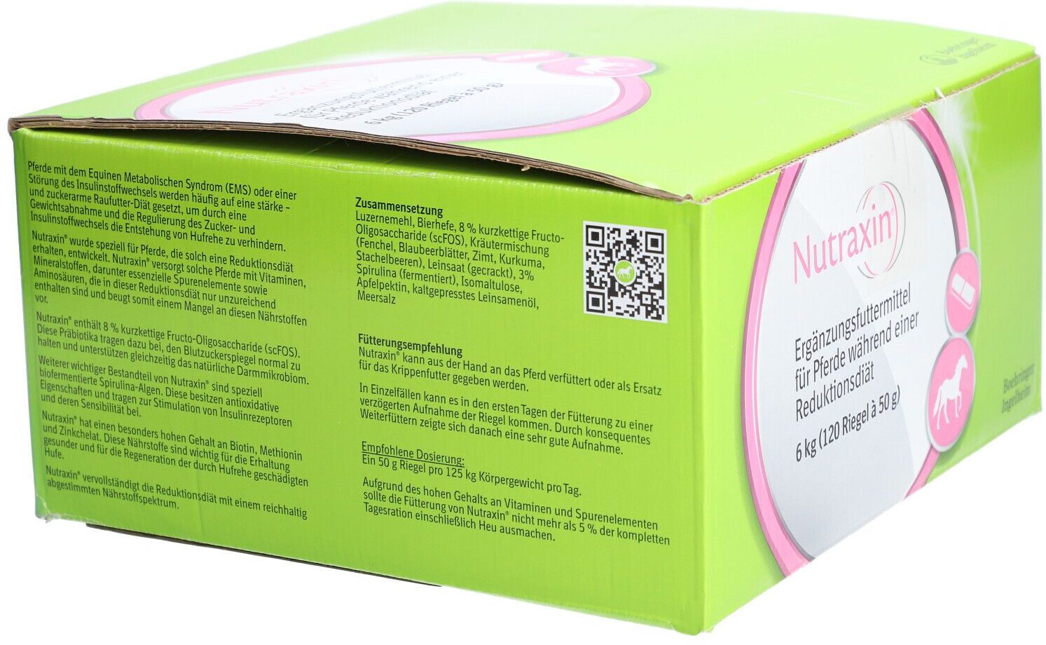 Nutraxin Ergänzungsfutterm.Riegel f.Pferde 120x50 g Riegel