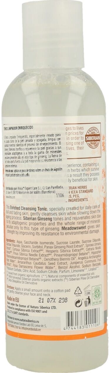 NATURA SIBERICA Tónico Limpiador Anti Age Piel Cansada 200 ml