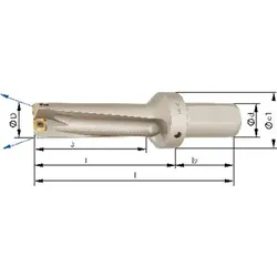 Vollbohrer für Wendeschneidplatten mit Innenkühlung 3xD ø27mm