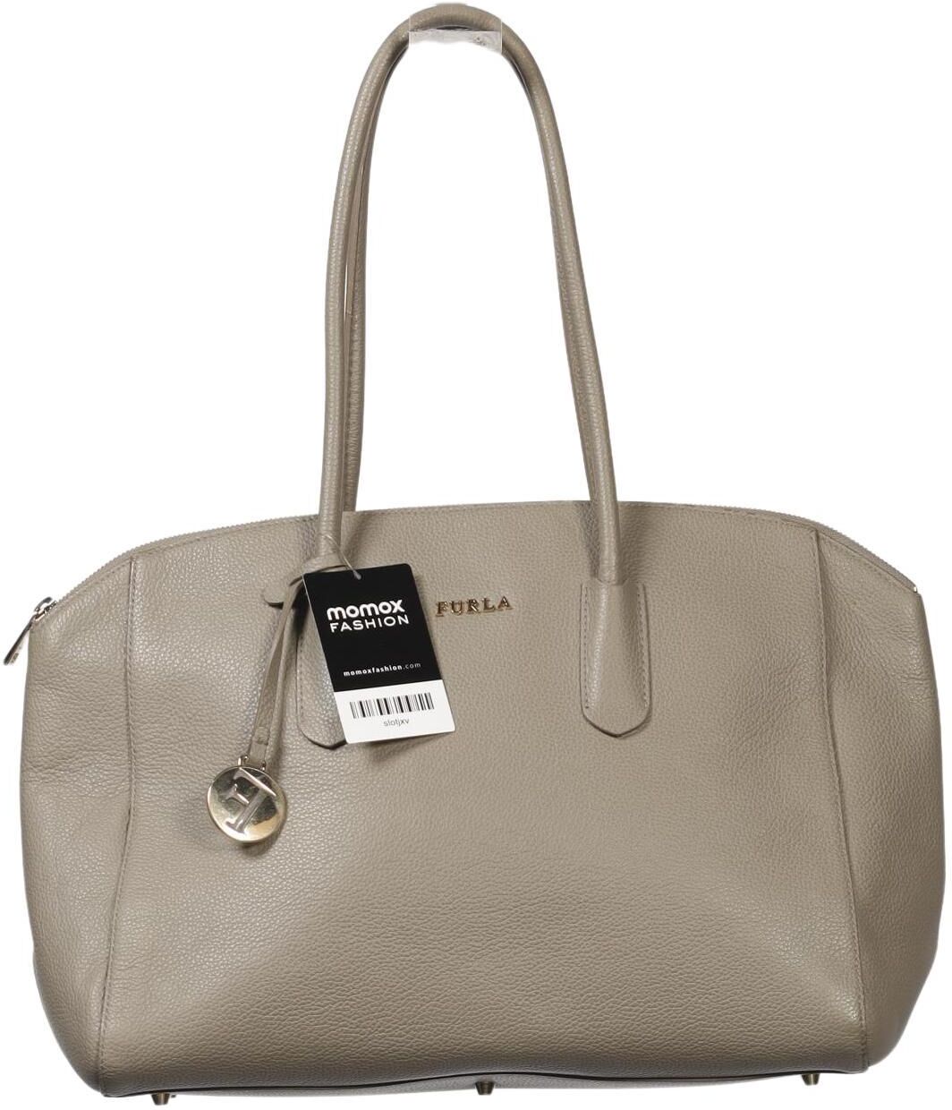 Furla Damen Handtasche gross Leder, Grau, Leder - Second Hand