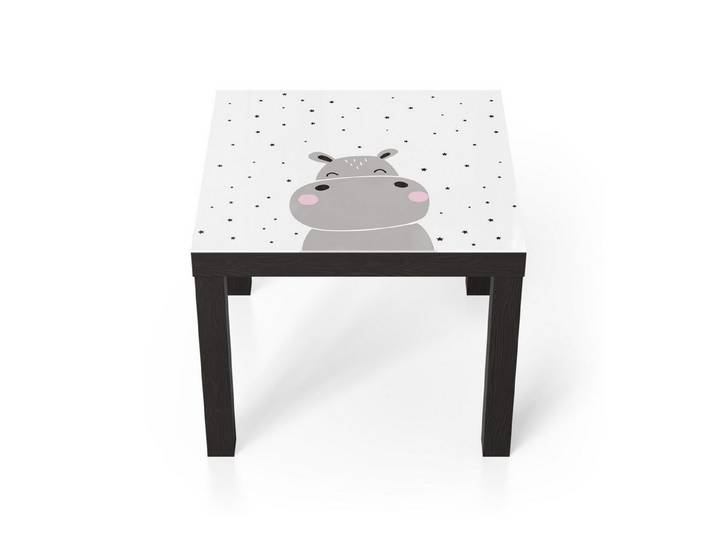 DEQORI Couchtisch 'Hippo unter Sternen', Glas Beistelltisch Glastisch modern