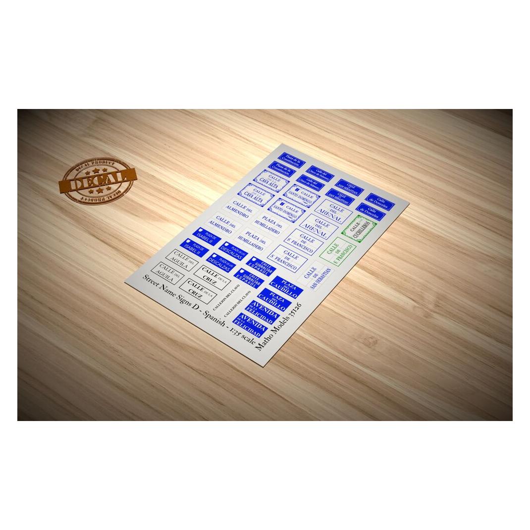 Matho Models Street Name Signs D - Spanish (35126)
