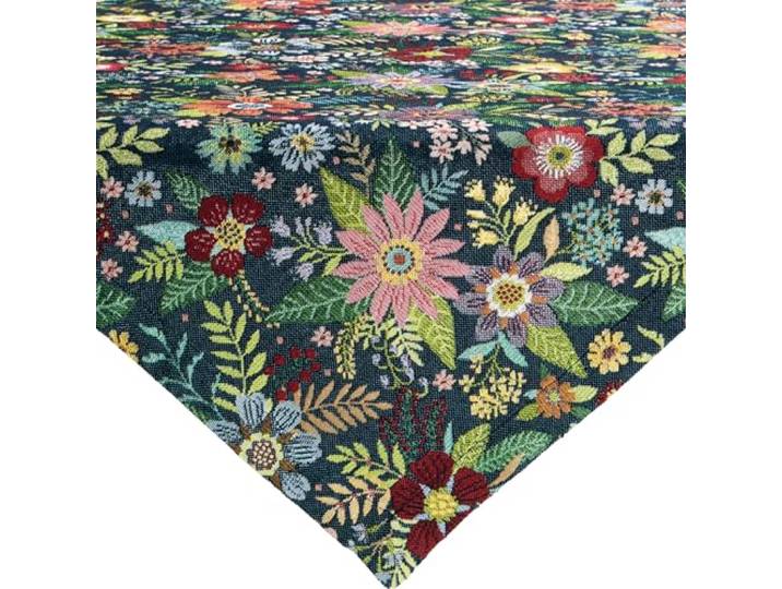 Erwin Müller Mitteldecke Blumen Jacquard blau-bunt Größe 85x85 cm