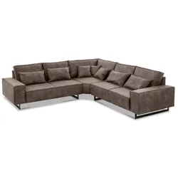 filippo Ecksofa Antwerp Mikrofaser Grau Schlamm 295 cm